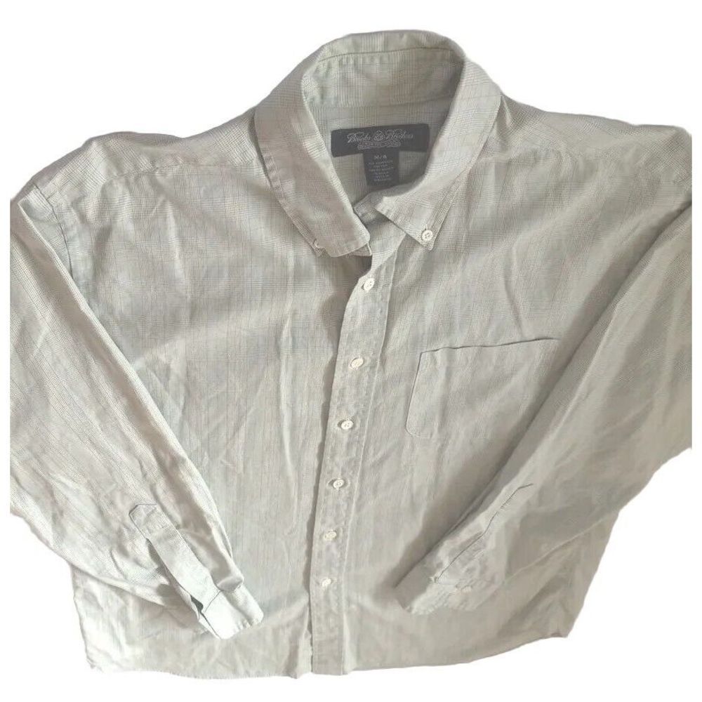 Brooks Brothers M Or R Men's Long sleeved Shirt Country Club Cotton Plaid Green